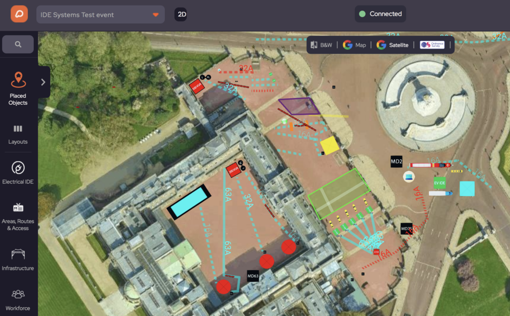 Evenementenplan bij Buckingham Palace